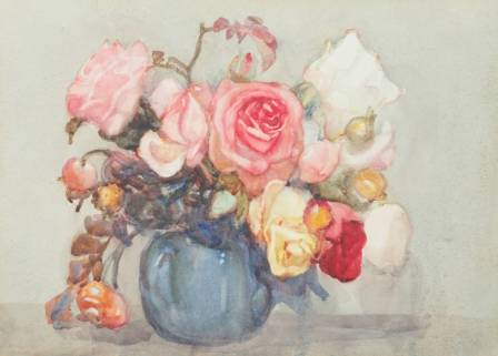 Painting flowers in watercolor