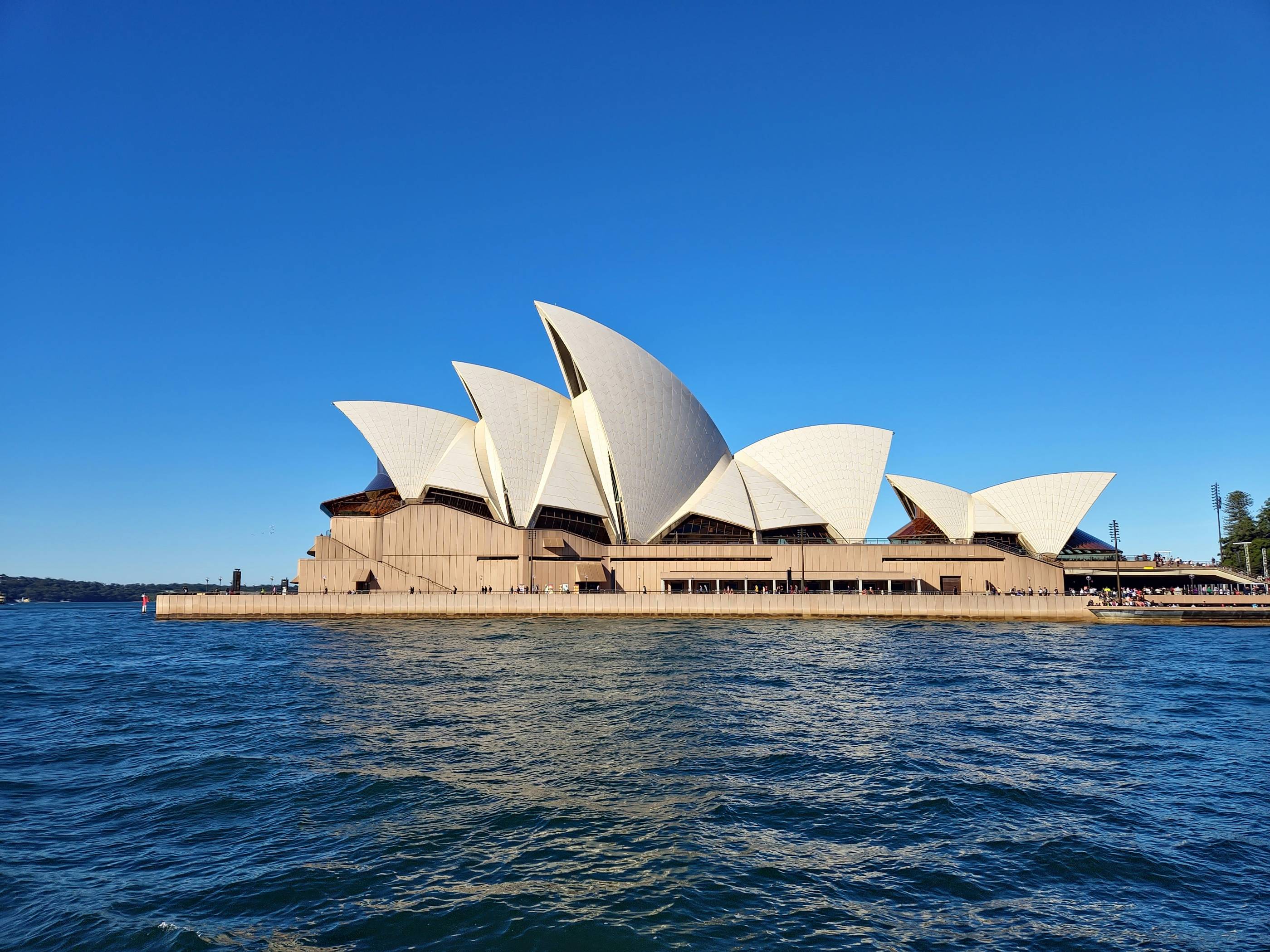 A view of the sydney opera house from the water